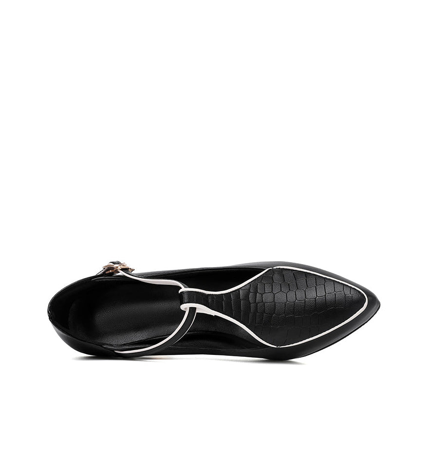 Vivienne - T-bar platform high heel court shoes