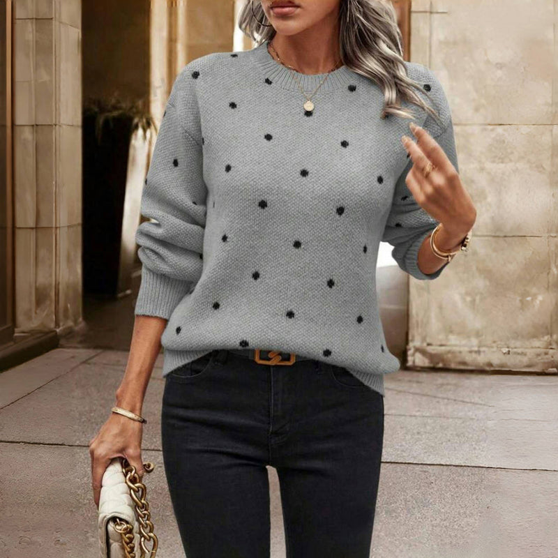 Esmee - Polka dot knit long sleeve jumper