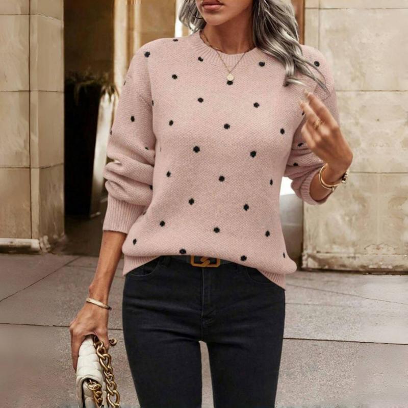 Esmee - Polka dot knit long sleeve jumper