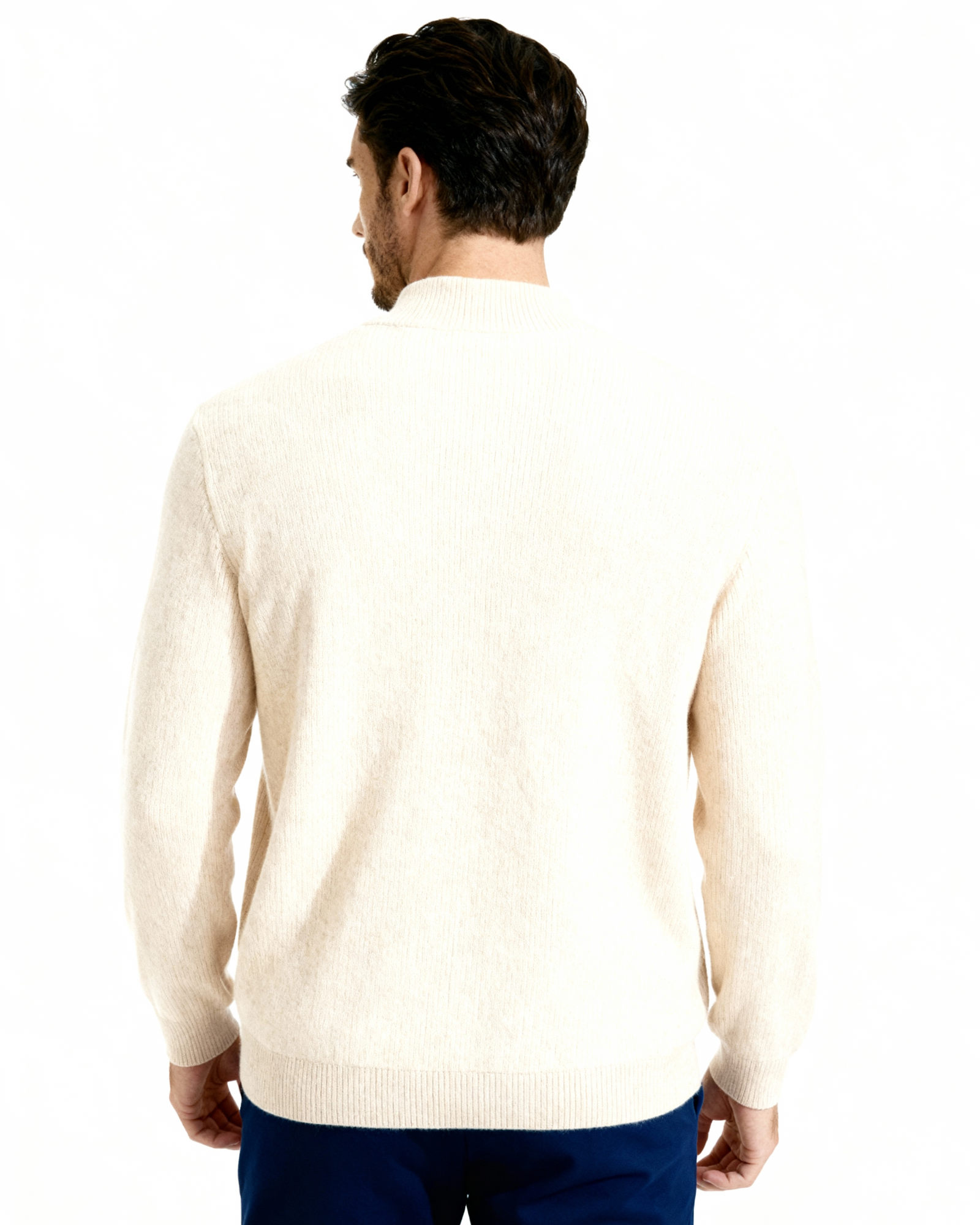 The Mohair - Full zip ribbed mock neck cardigan
