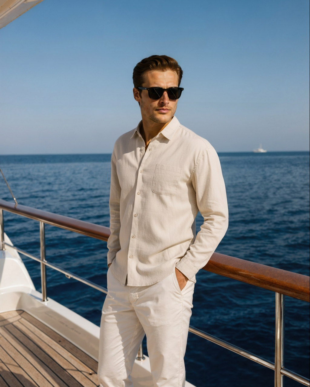 The santorini long sleeve linen resort shirt