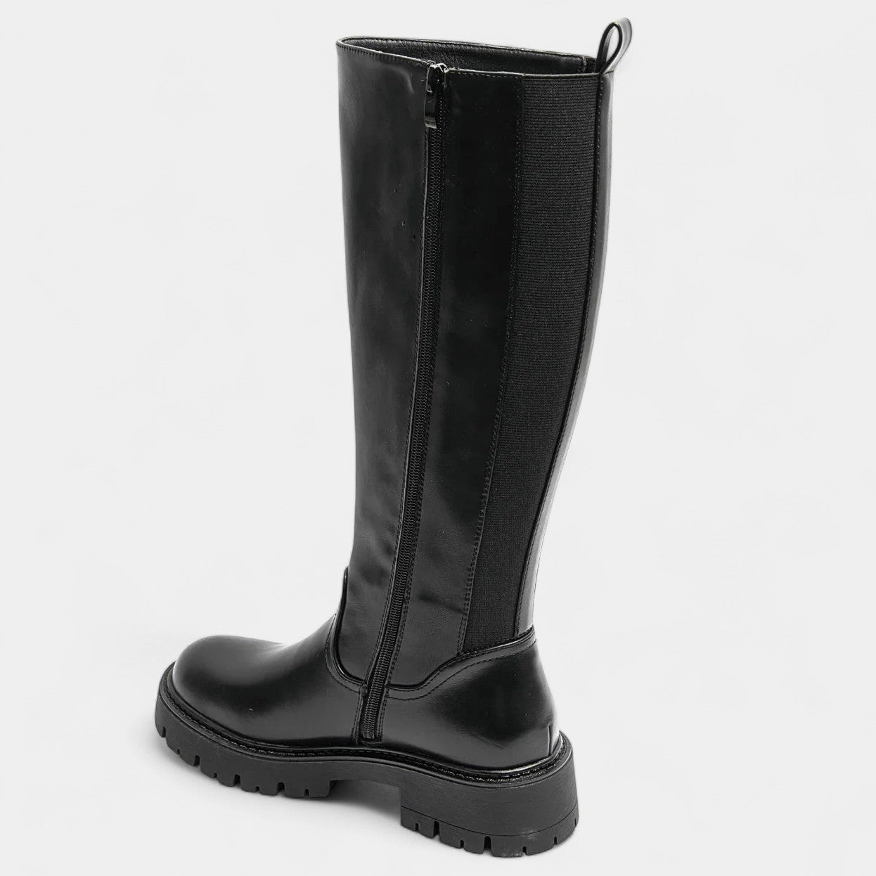 Raven - Knee-high chunky lug sole boots