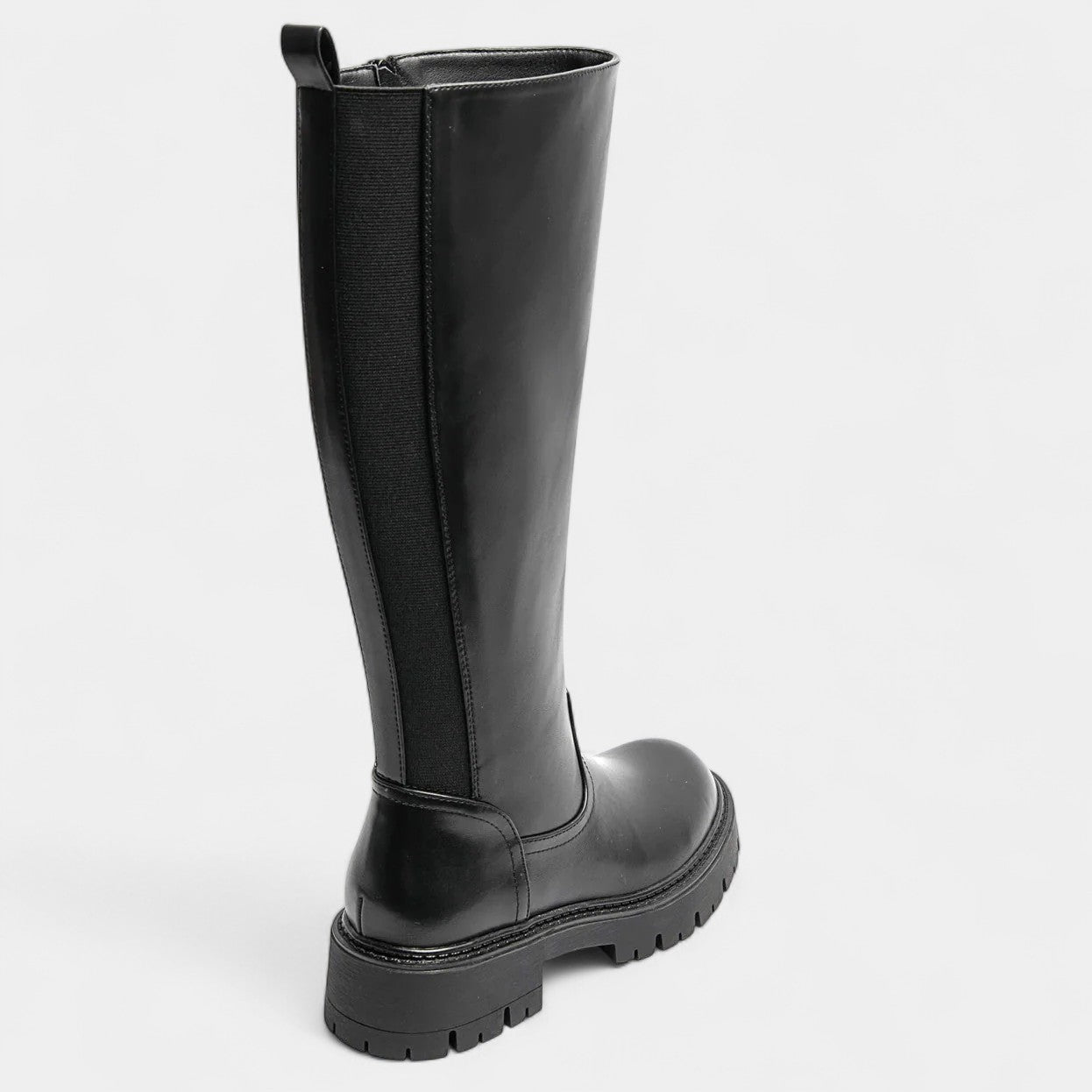 Raven - Knee-high chunky lug sole boots