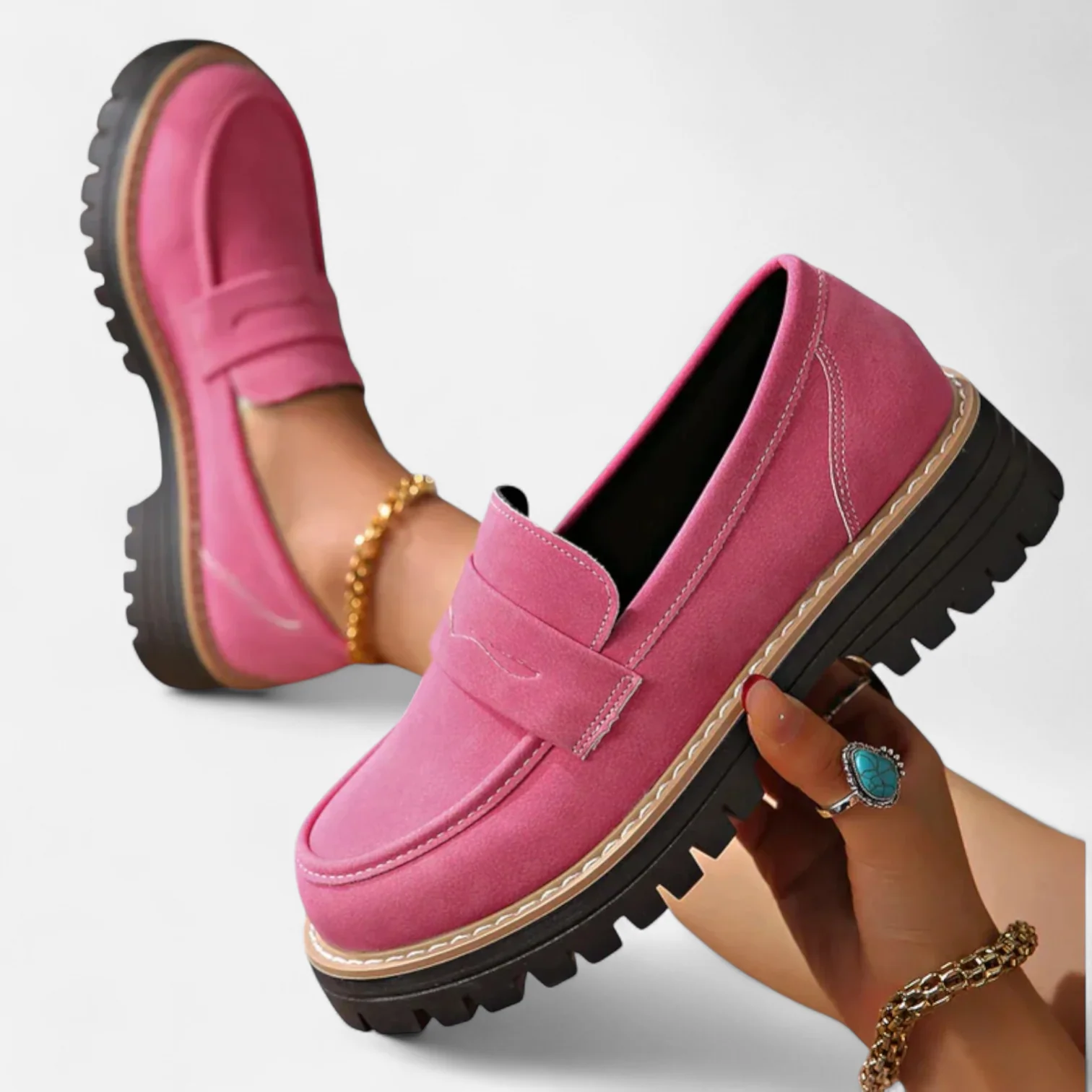 Stella - Chunky lug sole penny loafer