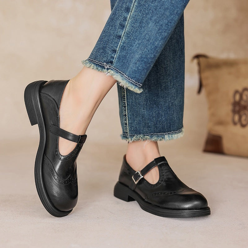 Velda - Chunky sole brogue mary jane shoes