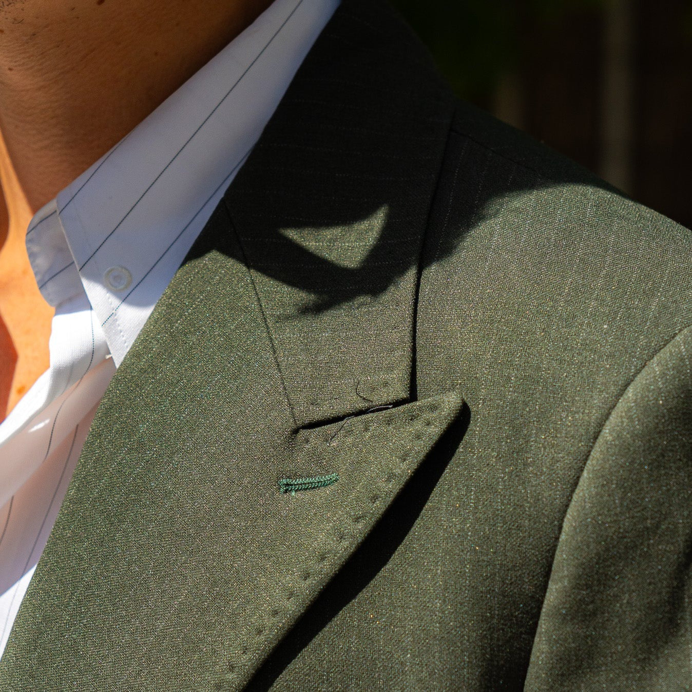 The Kensington Evergreen Double-Breasted Pinstripe Suit