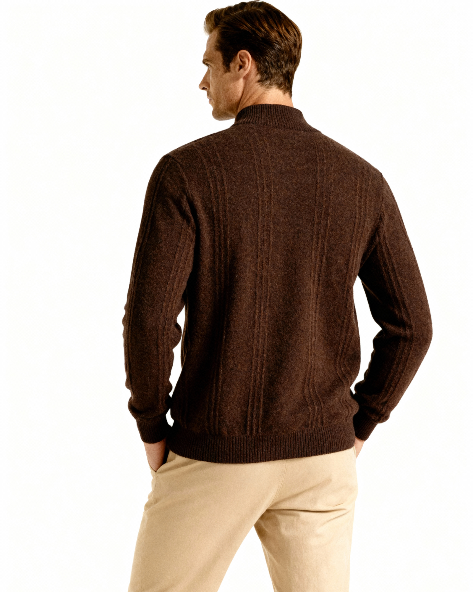 The Savile - Structured knit quarter-zip jumper