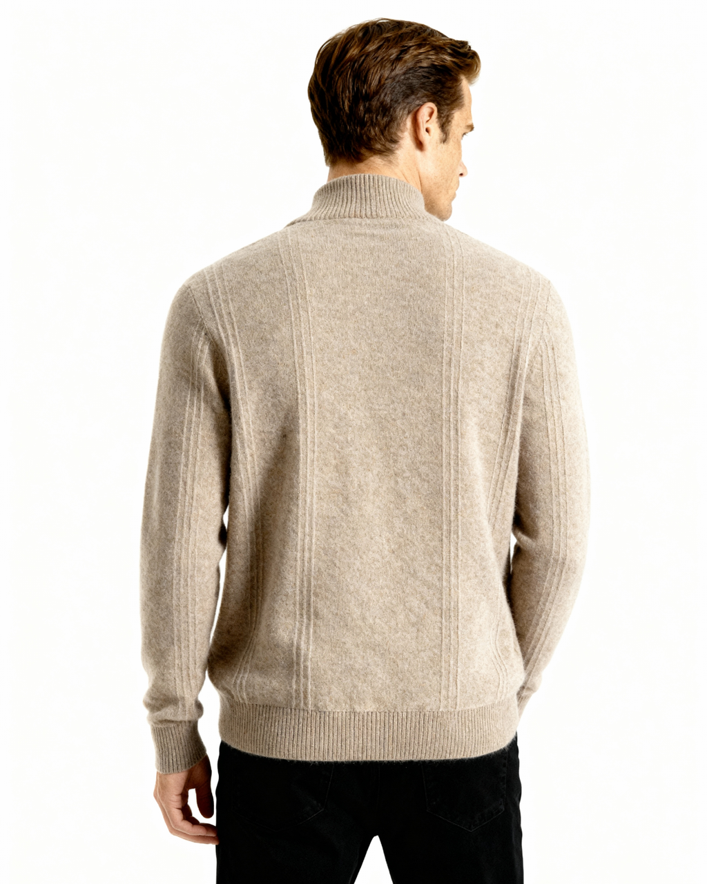 The Savile - Structured knit quarter-zip jumper