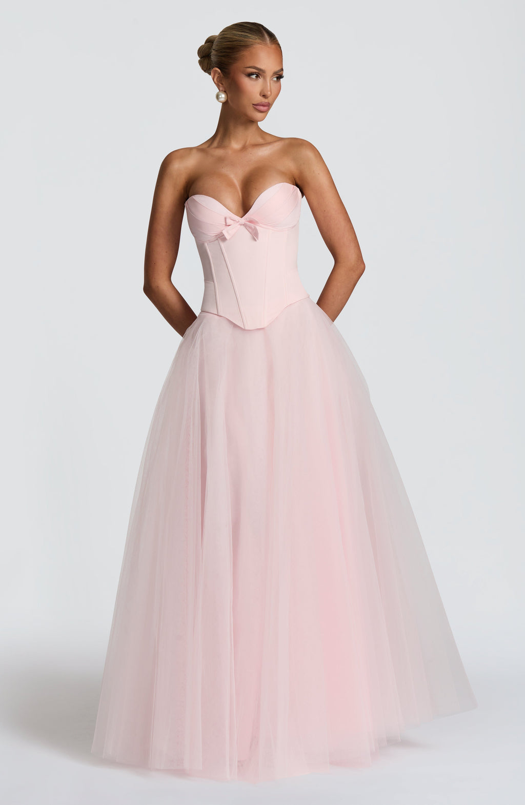 Prim - Blush pink sweetheart structured corset top