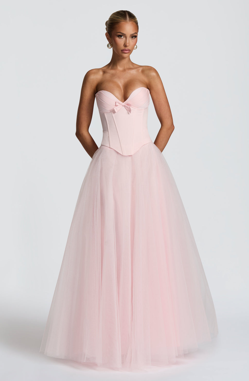 Prim - Blush pink sweetheart structured corset top