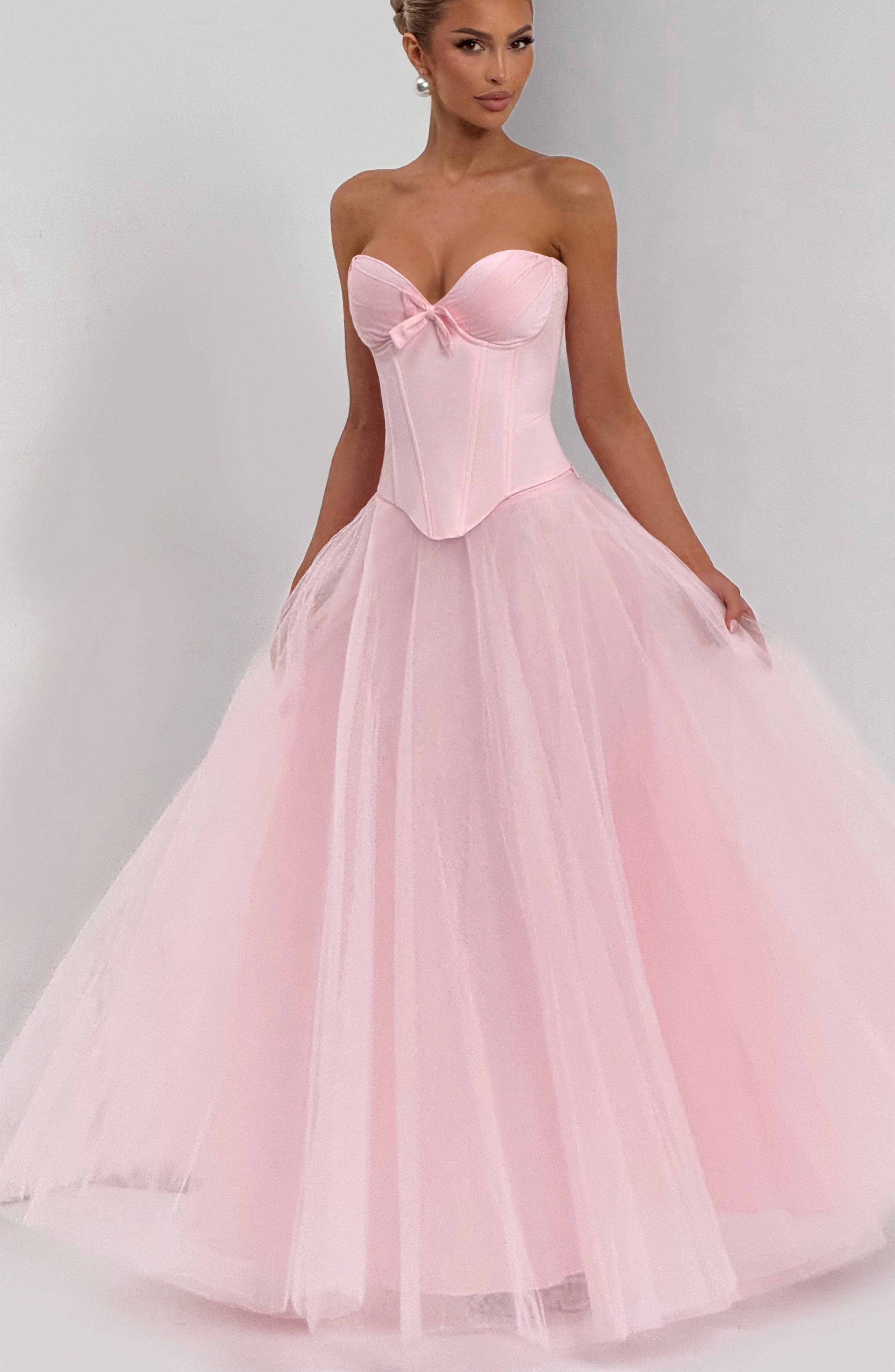 Prim - Blush pink sweetheart structured corset top