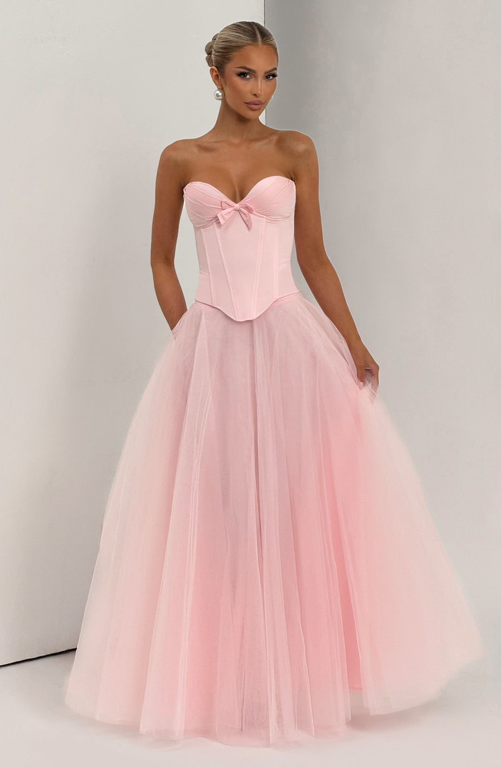 Prim - Blush pink sweetheart structured corset top