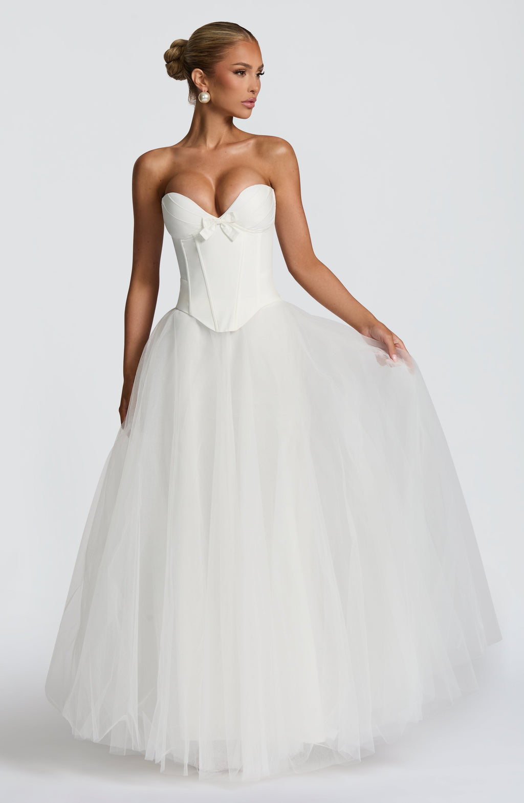 Prim - Ivory sweetheart structured corset top