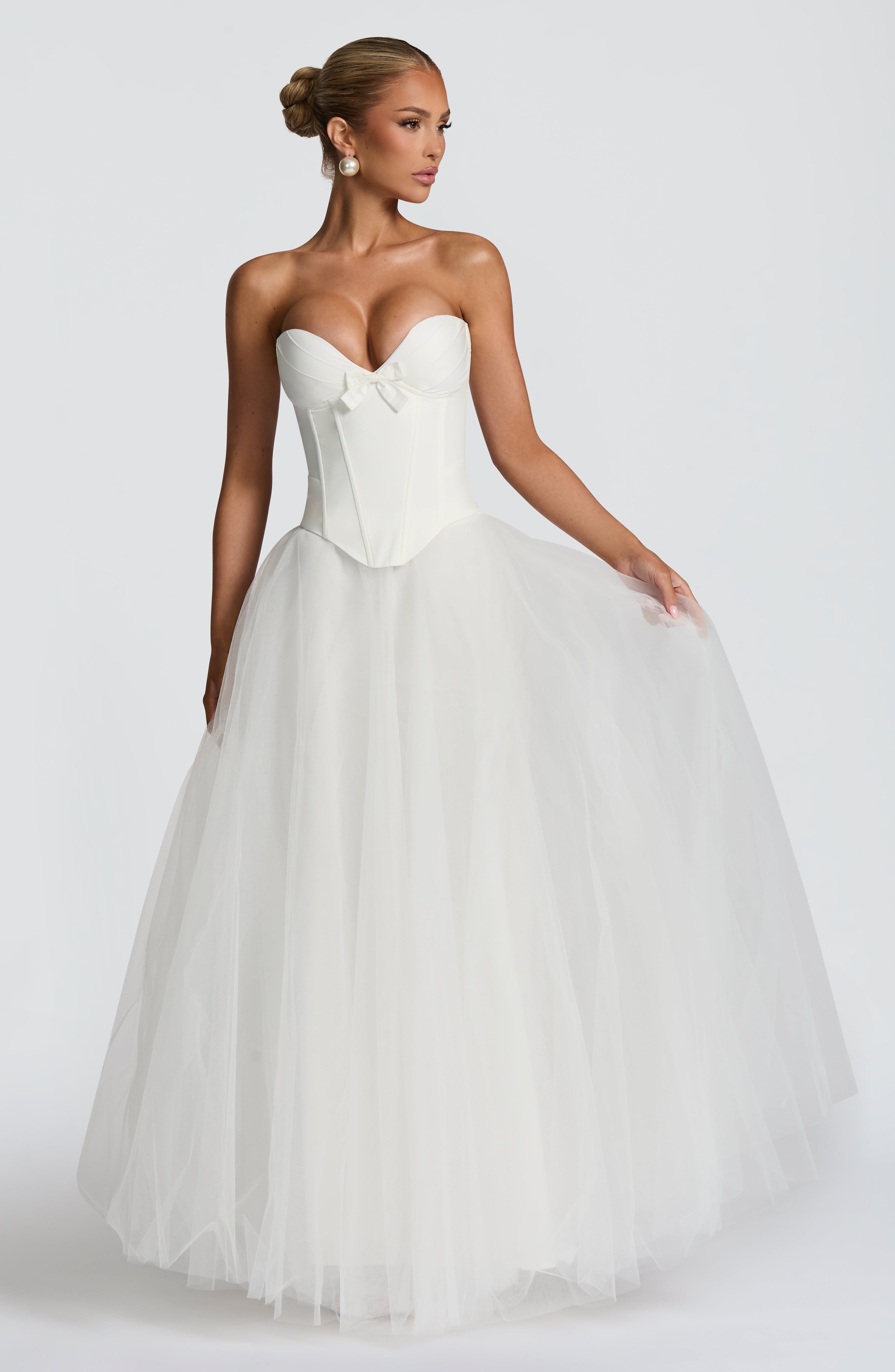 Prim - Ivory sweetheart structured corset top