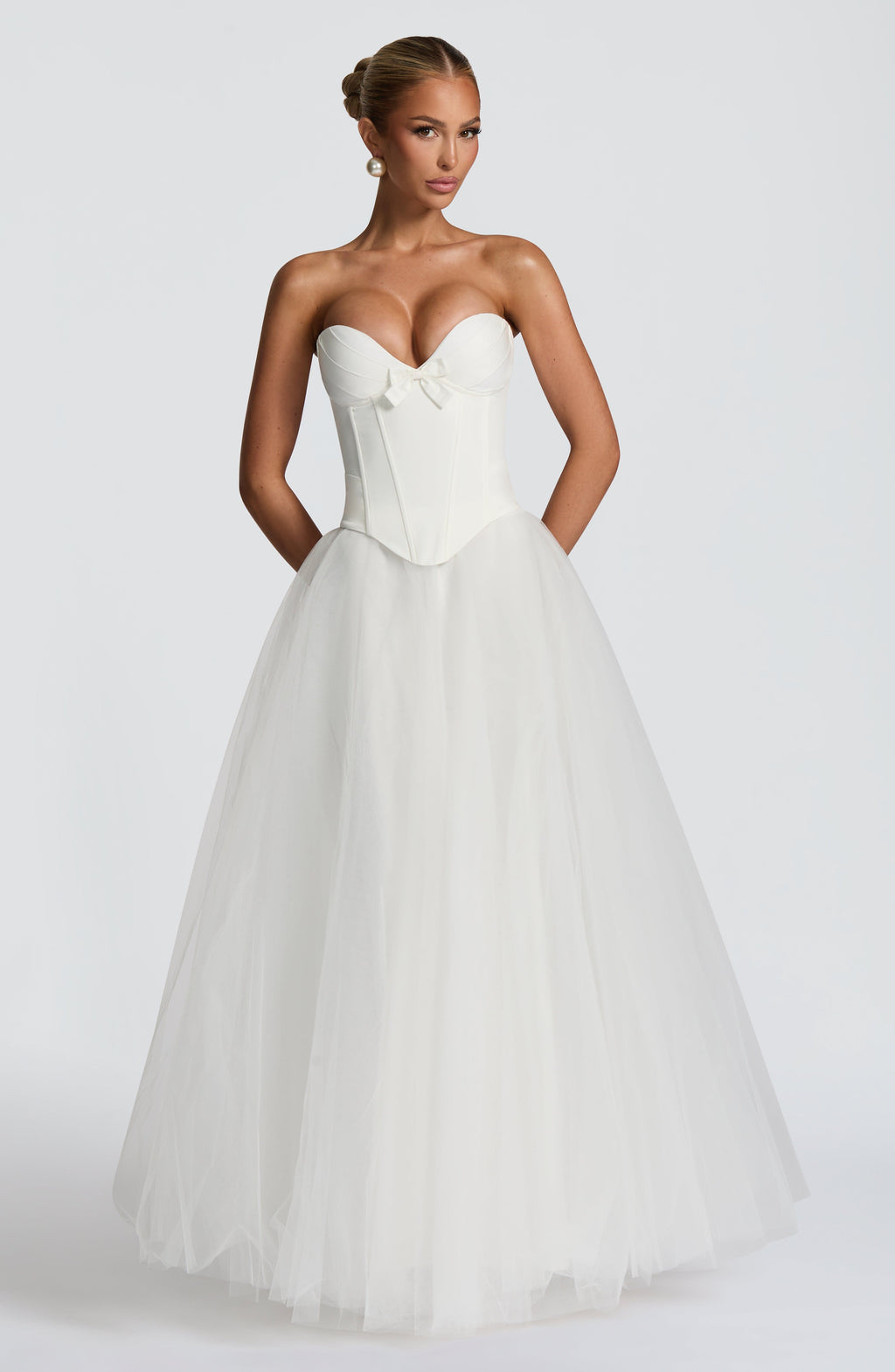 Prim - Ivory sweetheart structured corset top