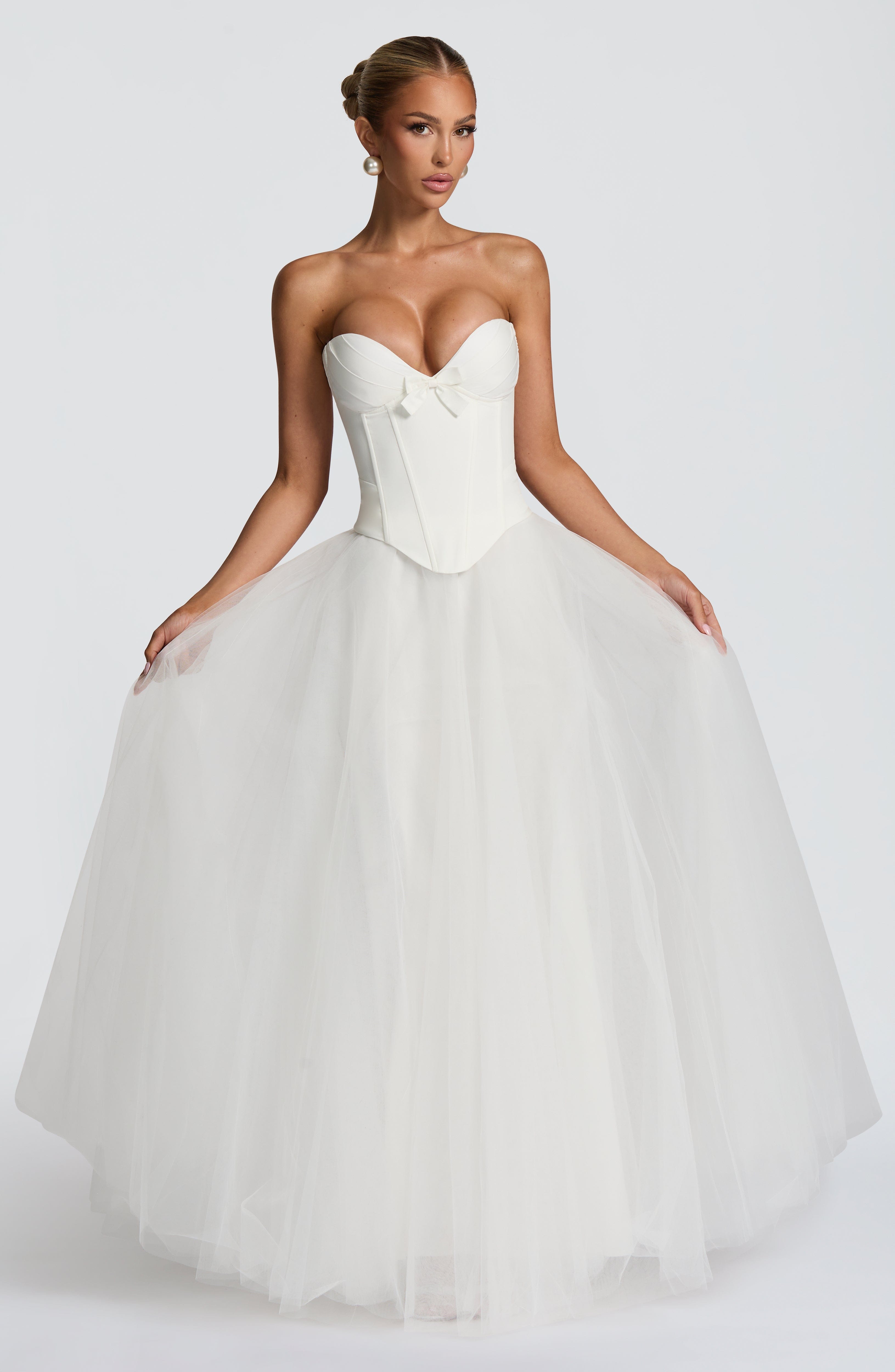 Prim - Ivory sweetheart structured corset top