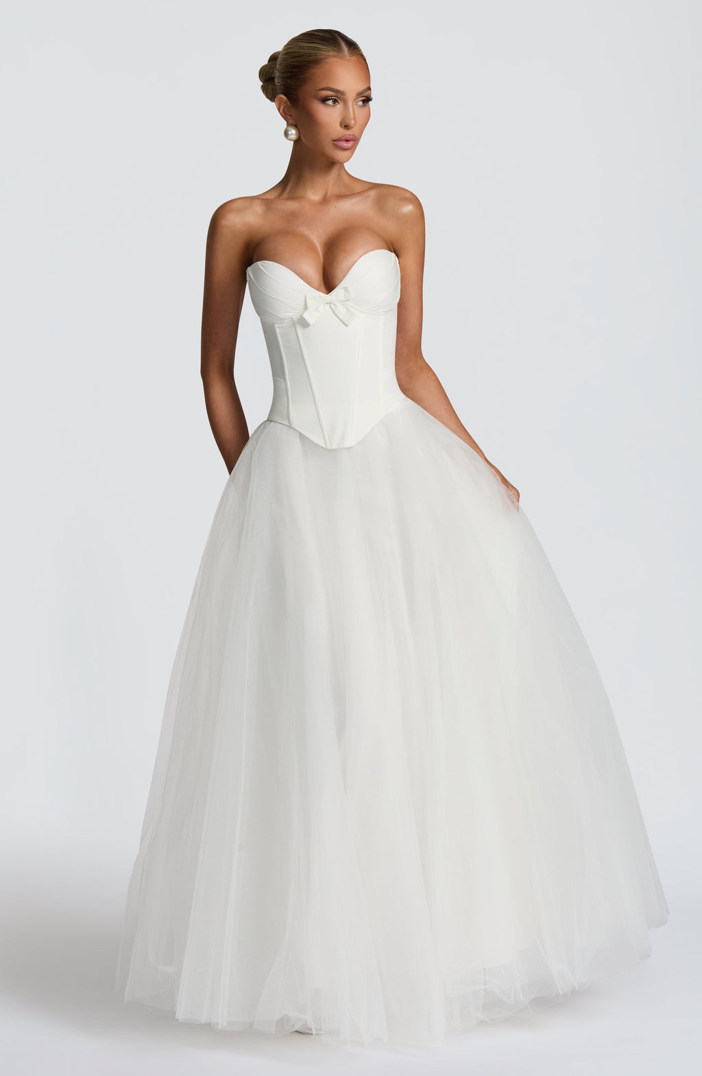 Prim - Ivory sweetheart structured corset top