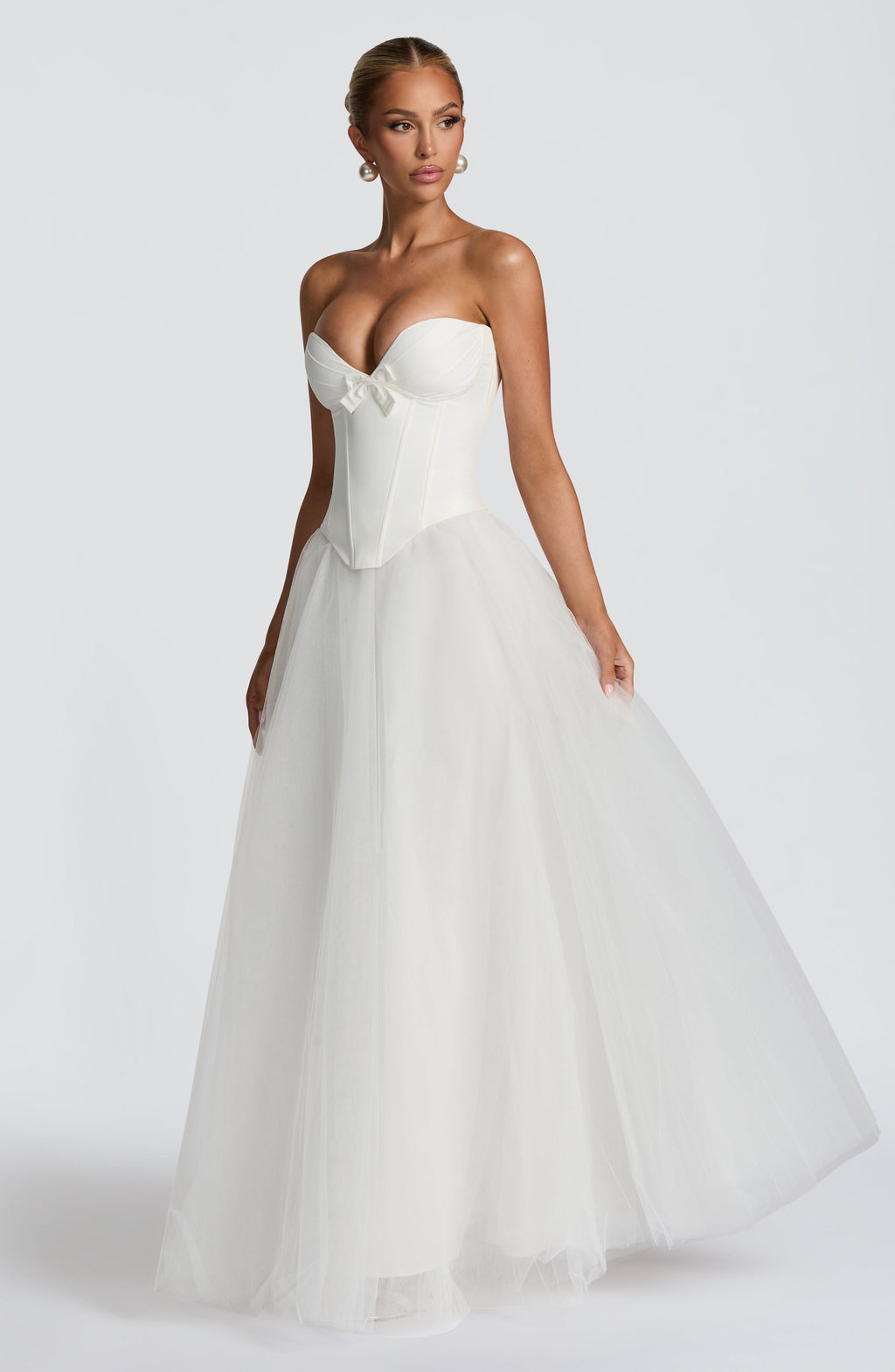 Prim - Ivory sweetheart structured corset top