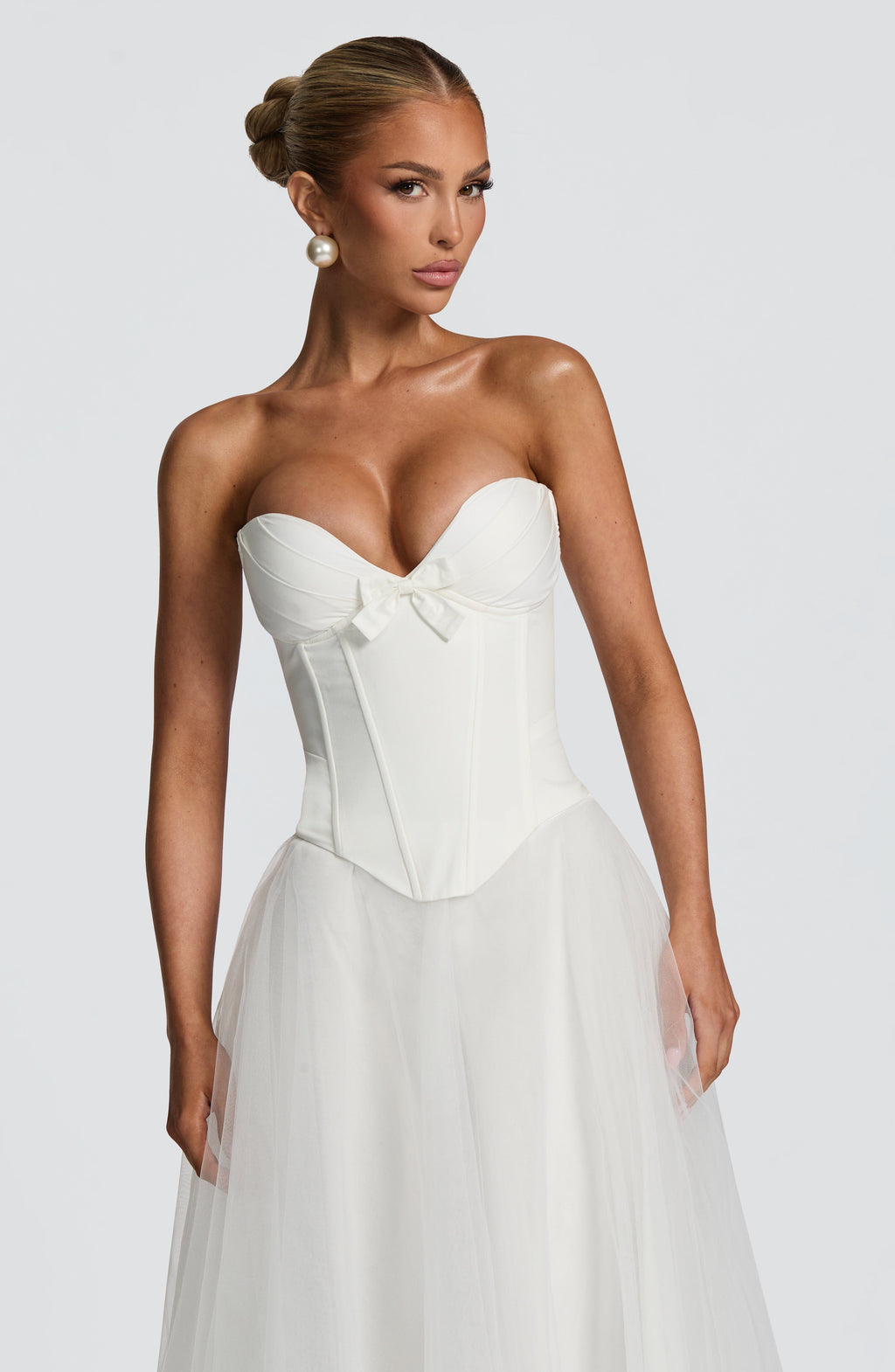 Prim - Ivory sweetheart structured corset top