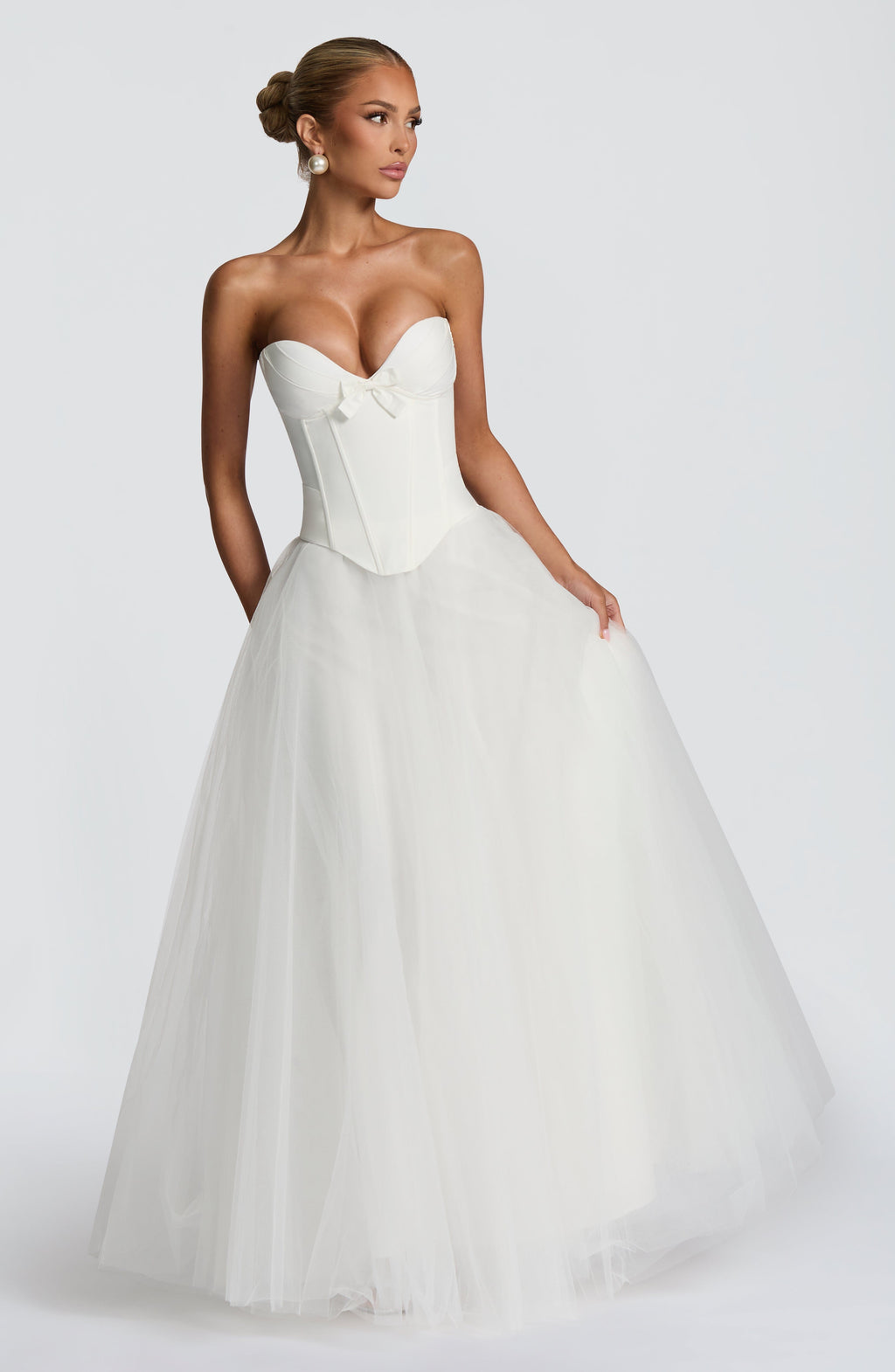 Prim - Ivory sweetheart structured corset top