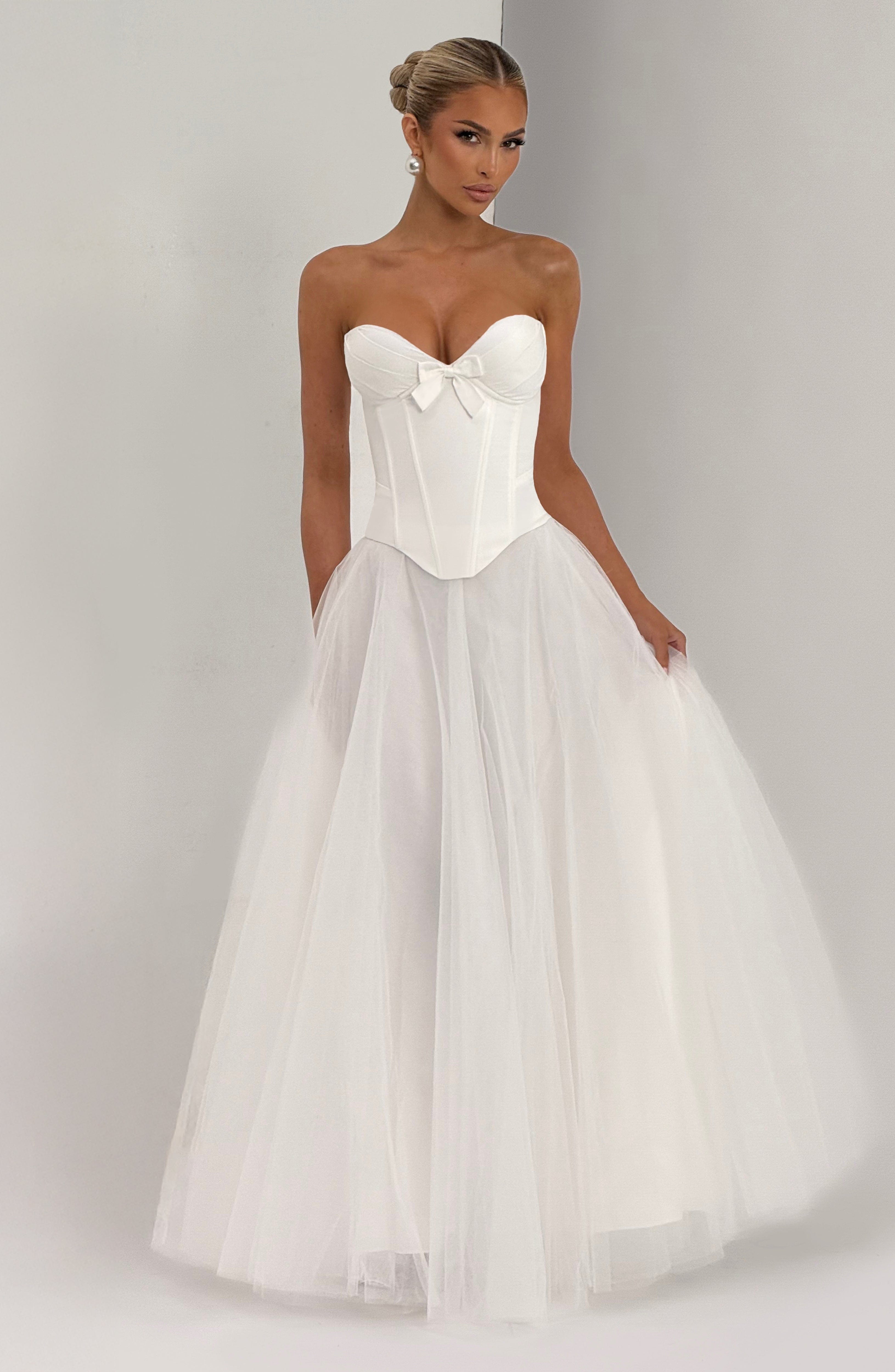 Prim - Ivory sweetheart structured corset top