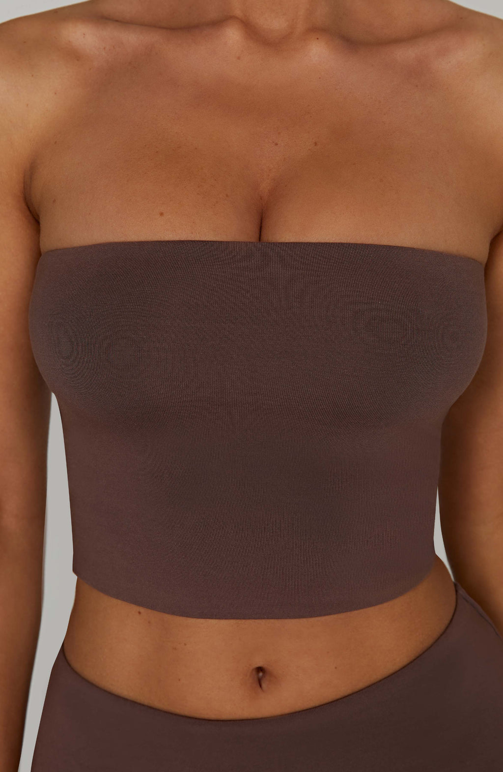 Rein - Chocolate seamless bandeau crop top