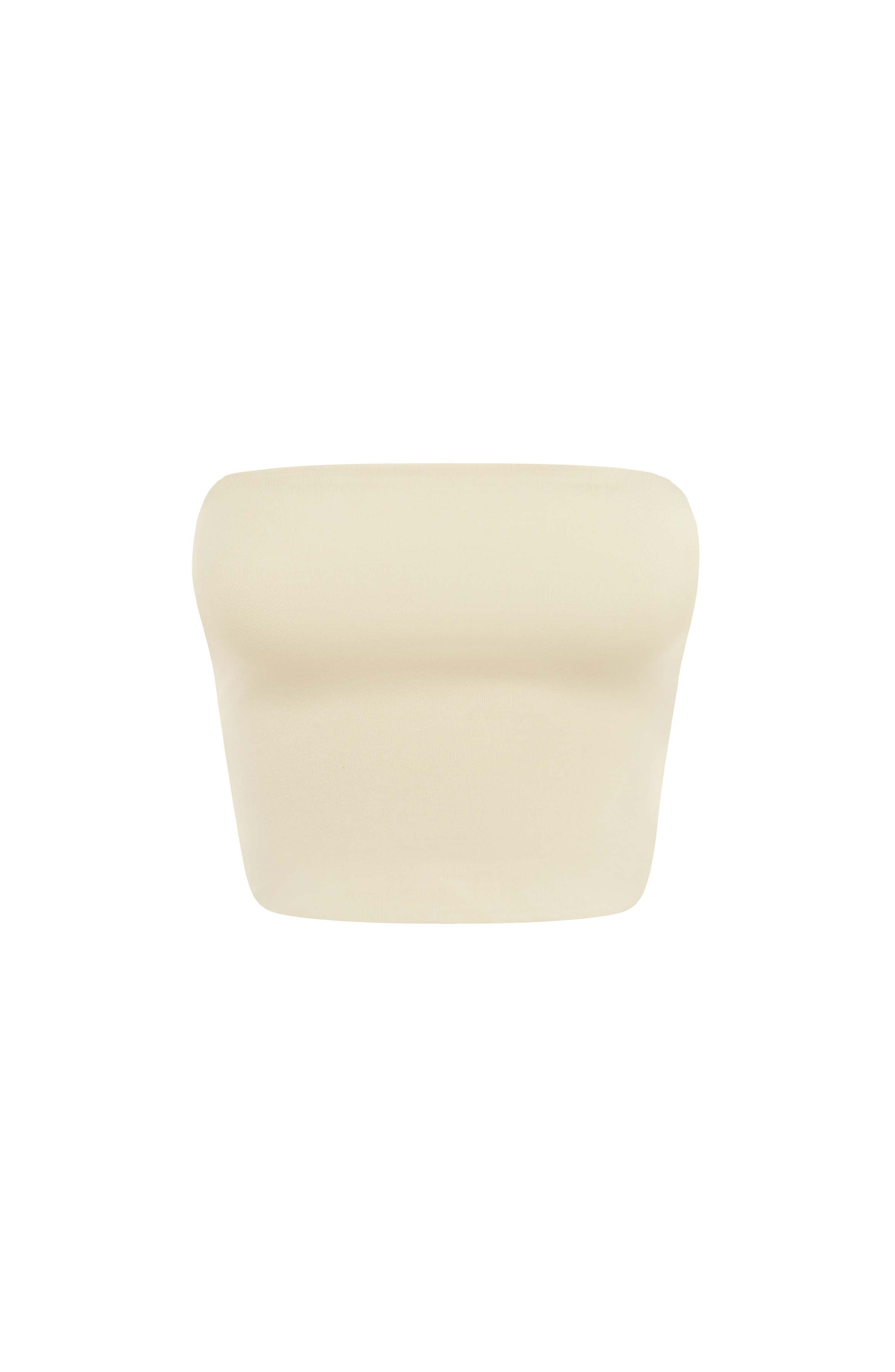 Rein - Cream seamless bandeau crop top