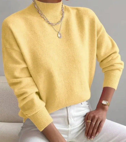 Sophie - Mock neck soft knit oversized jumper