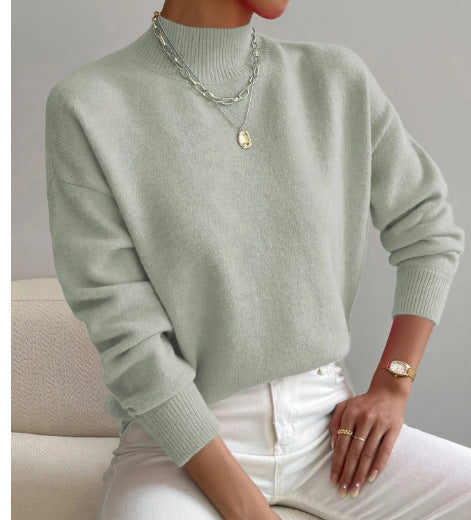 Sophie - Mock neck soft knit oversized jumper