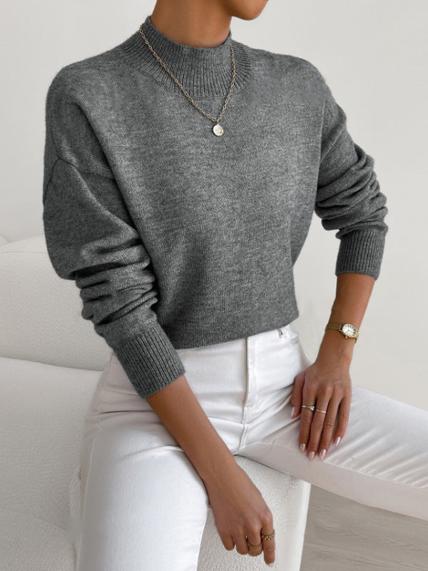 Sophie - Mock neck soft knit oversized jumper