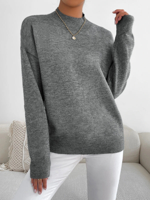 Sophie - Mock neck soft knit oversized jumper