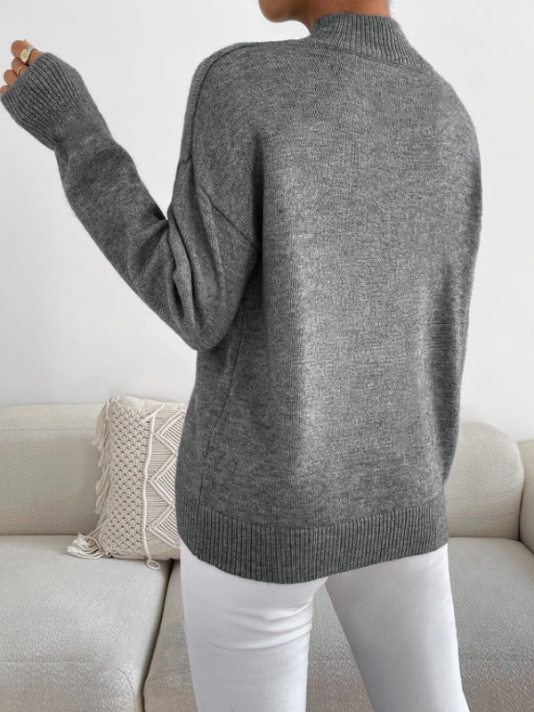 Sophie - Mock neck soft knit oversized jumper