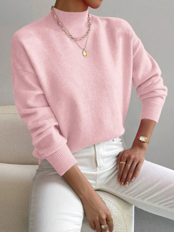 Sophie - Mock neck soft knit oversized jumper